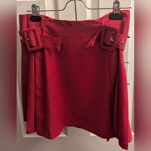 Zara Raspberry Belted Mini Skirt - S